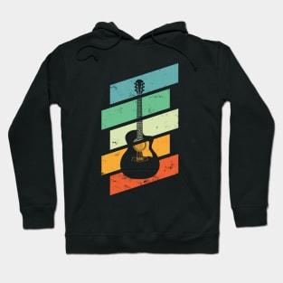 Vintage Style Auditorium Style Acoustic Guitar Retro Colors Hoodie